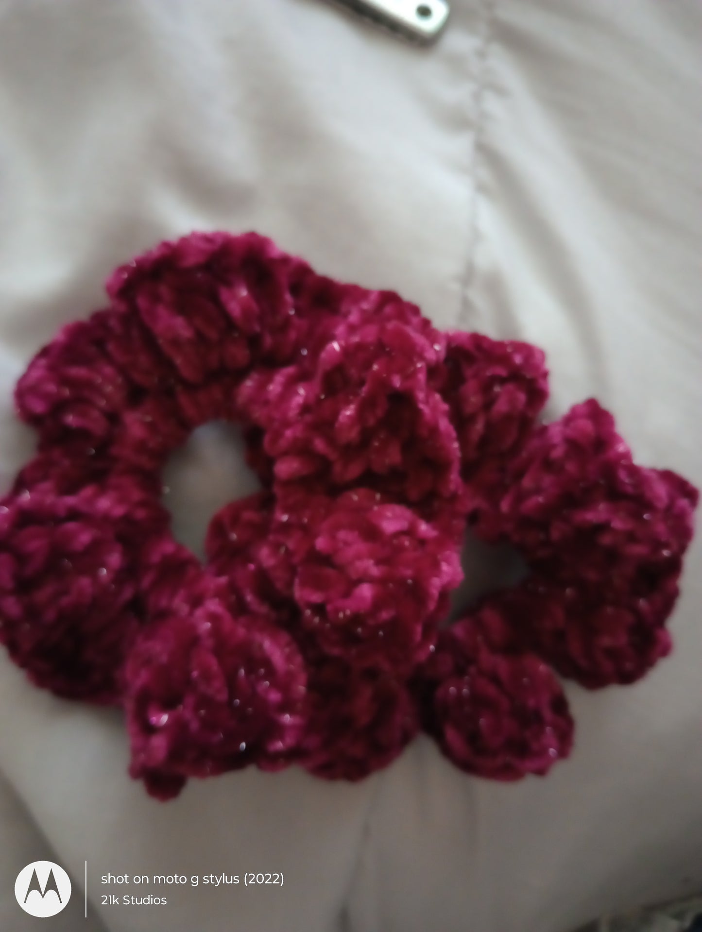 Sparkle burgundy scrunchie
